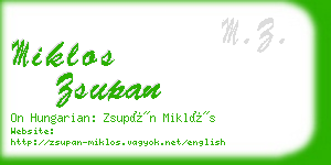 miklos zsupan business card